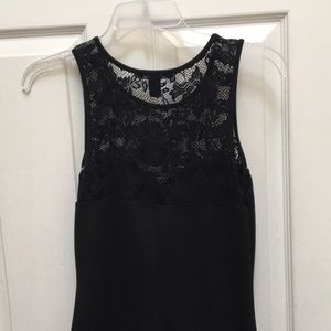 Black lace mini dress
